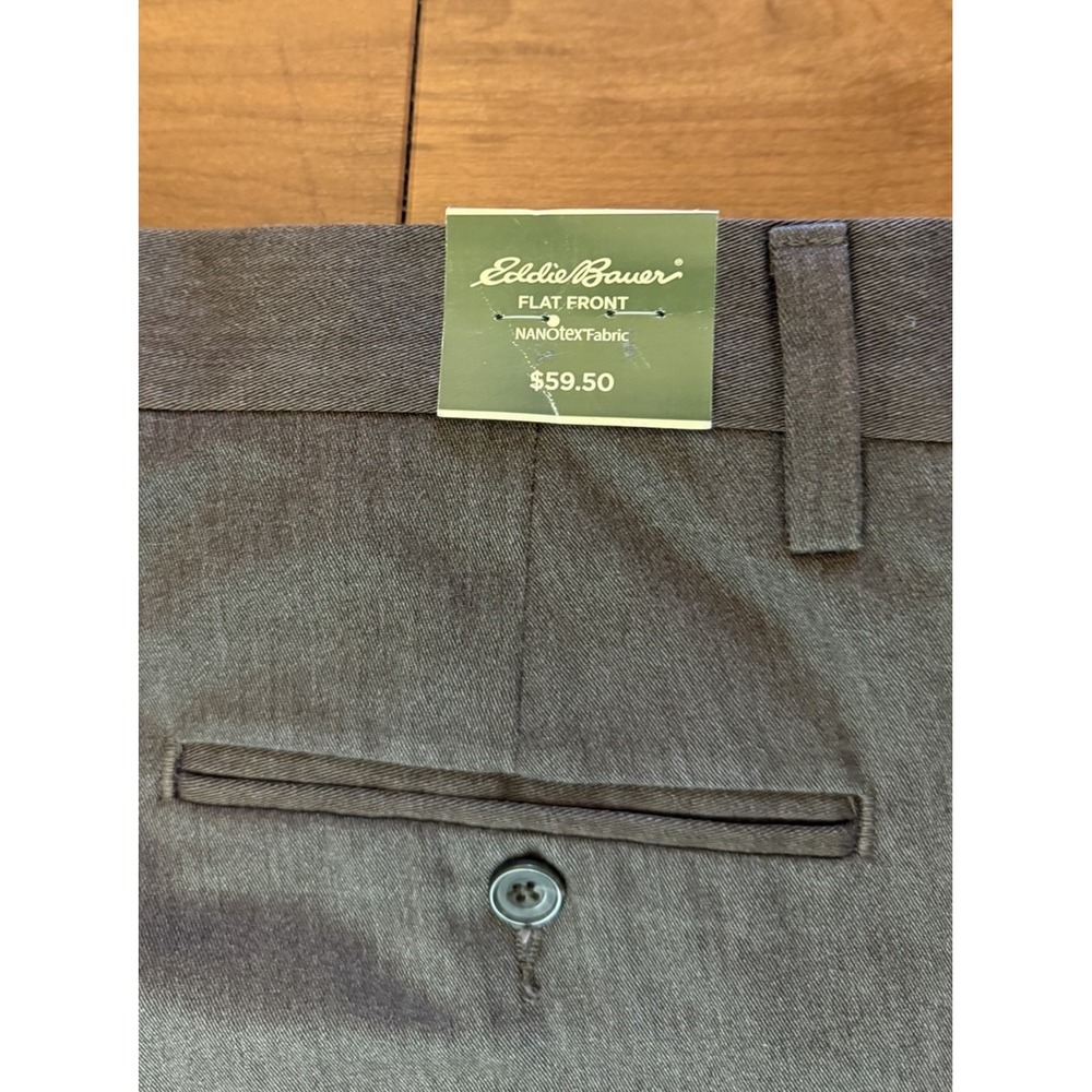 Eddie Bauer Classic Fit Wrinkle Stain Resistant Flat Front Pants Mens Size 34x32 - Picture 12 of 16